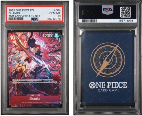 Shanks OP09-004 - One Piece 2nd Anniversary English Version - PSA 10 Gem Mint