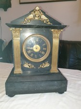 Antike Kaminuhr Marmor-Bronze Gebraucht Zustand. Funktioniert Mit Schlüssel.