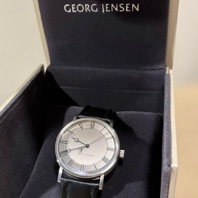 Georg Jensen Denmark #365 BO Bonfils Automatic 21 Jewels Swiss Made w/Box As-Is