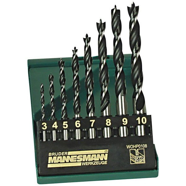 Brüder Mannesmann Wood Twist Drill Bit Set 8-Piece Durable