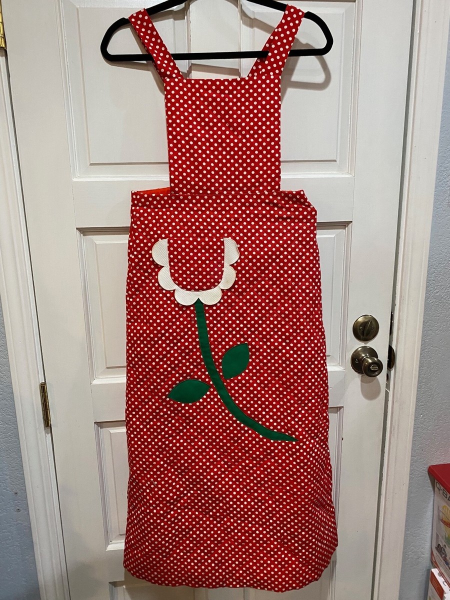 Vtg Florence Eiseman The Red Balloon Red White Polka Dot Quilted Flower  Dress 12