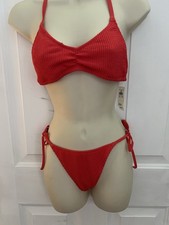 NWT AMERICAN EAGLE MED 2pc SWIMSUIT BIKINI BOTTOM, HALTER TOP