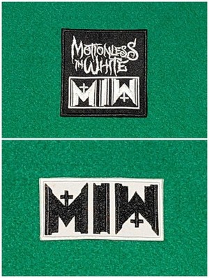 Motionless In White Patch Paar Aufnäher / Bügelbild gestickte Abzeichen zwei Aufnäher Set