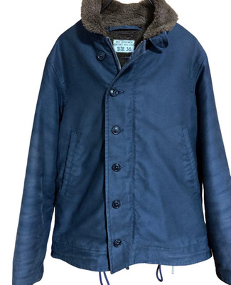 The Real McCoy's N-1 Deck Jacket Navy Size 38 Alpaca Lined US Navy Japan