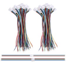 20 Pairs 1.25mm 6PIN Micro Male Female Connector Plug with 28 AWG 100mm Wire