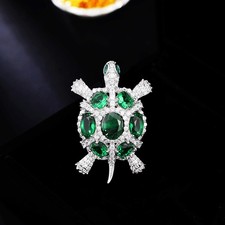 Turtle Brooch Zircon Animal Pin Fashion Coat Suit Accessory For Women