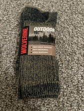 NWT Wolverine Outdoor Socks Anti-Microbial Made In USA Mens Size 7-12.5 Mid Calf
