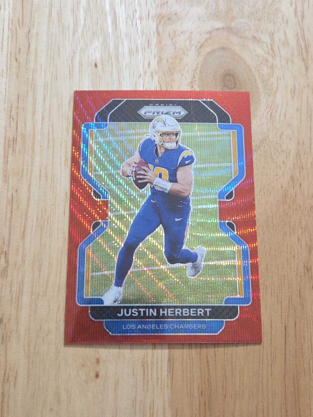 2021 Prizm JUSTIN HERBERT Red Wave Prizm 149/149 #169 Chargers 2nd Year SP
