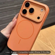 Iphone 17 Pro Max Orange Case Active Camera Magnetic Case Silicone Mag Safe