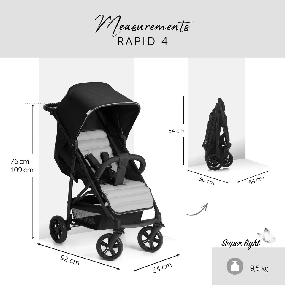 Hauck Buggy Rapid 4 - Schwarz/Grau - Bild 3 von 3
