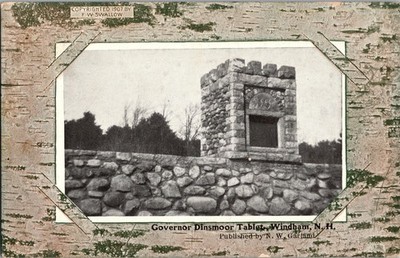 1907 Governor Dinsmoor Tablet Windham NH Vintage Postcard F.W. Swallow