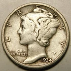 1934 P Mercury Dime VF-EF  Actual Coin Pictured- Not Cleaned, Polished or Dipped