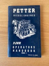 Petter PJWM Diesel Engine Original Operators Handbook Issue 1
