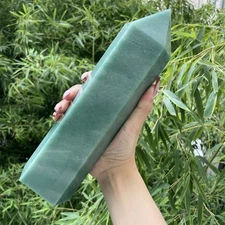 4.2LB 9.5" Natural Green Aventurine Tower Obelisk Reiki Healing Energy Decor