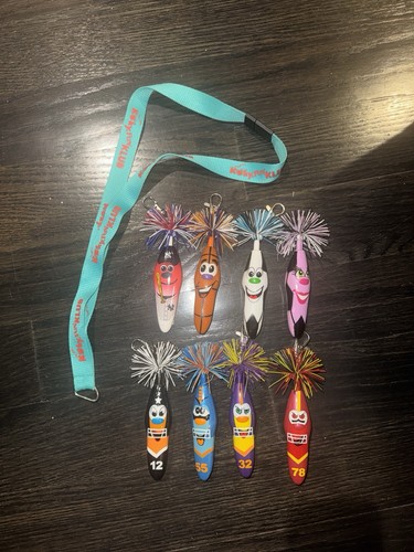 Kooky Pens - Lot Of 8 Sporty Pens With Kooky Fun Klub Lanyard