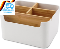 Schreibtisch Organizer, 5 FäCher Bambus BüRo Organizer Mit Stifthalter, Aufbewah