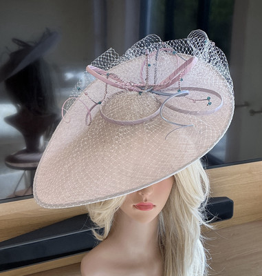 Vivien Sheriff Lilac Pink Hatinator Hat MOTB Wedding Races Ascot  UK