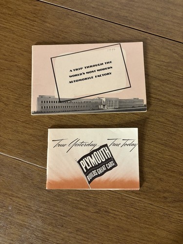 1946 Plymouth Factory Tour & 1947 History Brochure / Catalog. Both Great Cond.