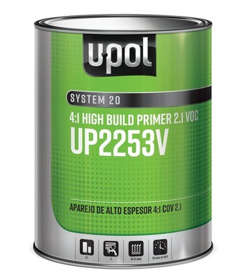 Upol Products UPL-UP2253V 2.1 Voc 4:1 High Build Primer, Gray, 8lbs