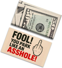 Bad Parking Prank Cards    You Park like an A Shole    Realistic 50 Bill Gag Gi