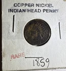 1859 Copper Nickel Indian Head Cent Penny- Good/VG RARE