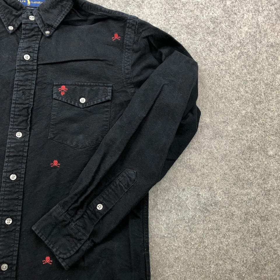 Ralph Lauren Shirt Mens Small Classic Fit Skull Crossbones Embroidered Polo - Image 3 of 4