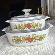 CorningWare Covered Casserole Dish w/ Glass Lid 2 Qt Floral Rectangle A-2-B