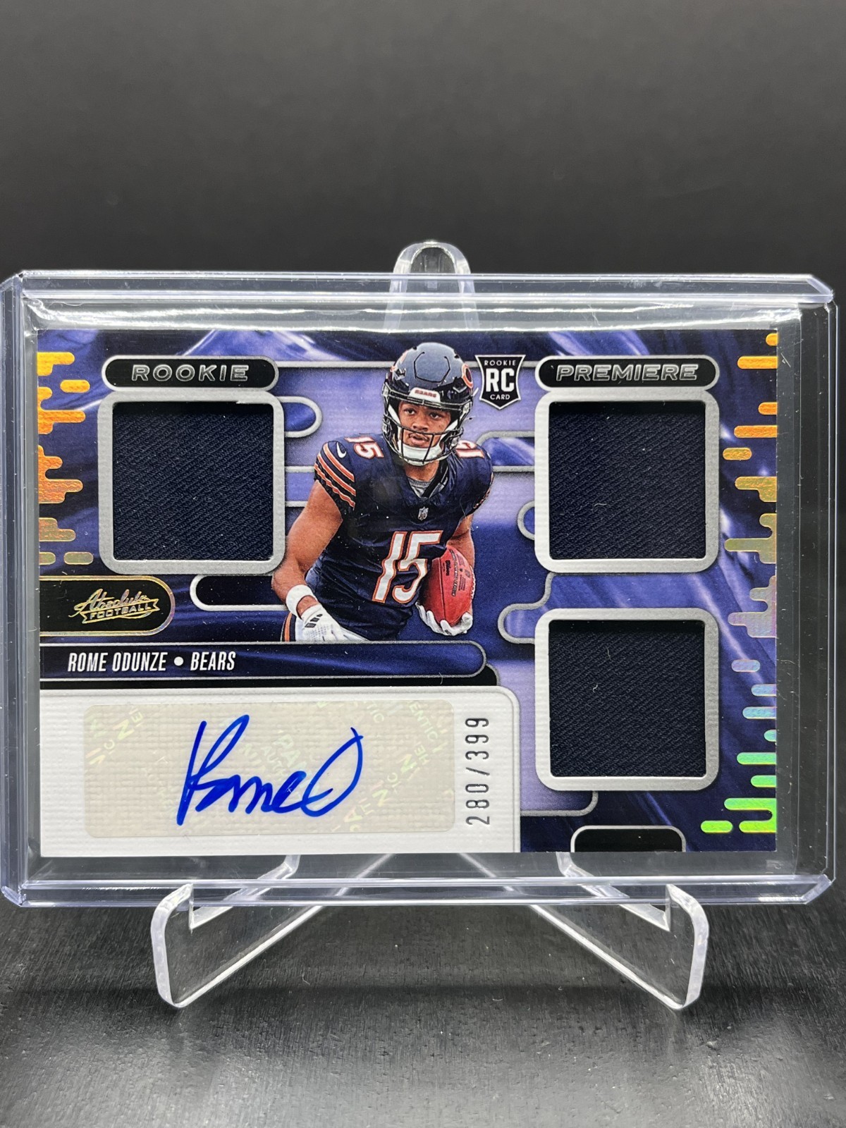 Rome Odunze Panini Absolute Rookie Premiere Materials #RPMROE Autograph