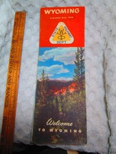 Vtg 1949 Wyoming State Highway Dept. Road Map