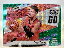 TRAE YOUNG GREEN PRIZM 2020 21 Panini Mosaic Basketball GIVE AND GO Hawks #4