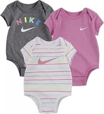 Nike Infant Short Sleeve Bodysuits 3 Pack - BRAND NEW! NWT Newborn-6 Months