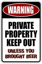 Keep Out-brought beer sign Metal funny man cave house decor M745