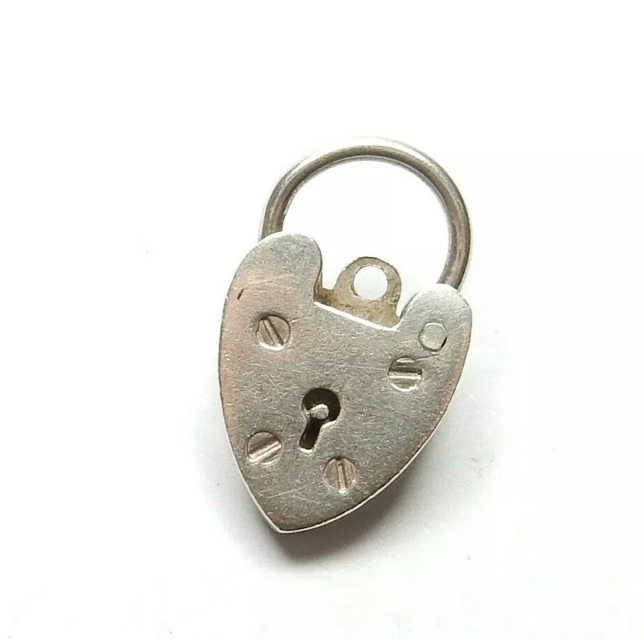 Sterling silver heart padlock clasp sale