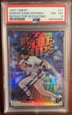 1997 Finest Nomar Garciaparra Blue Chips Rookie REFRACTOR🌈PSA 8. W/ Coating👀