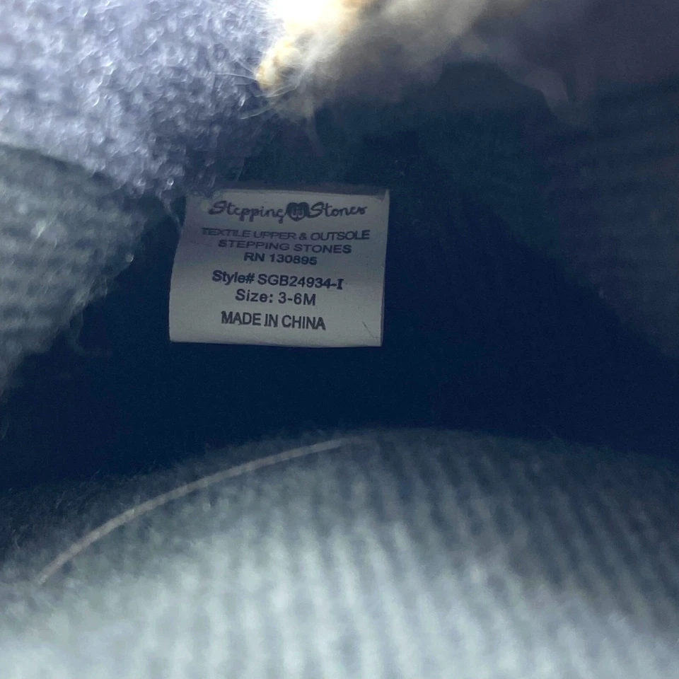 Botas de inverno Stepping Stones bebê 3-6M 3-6 meses malha de pele sintética cinza - Imagem 3 de 4