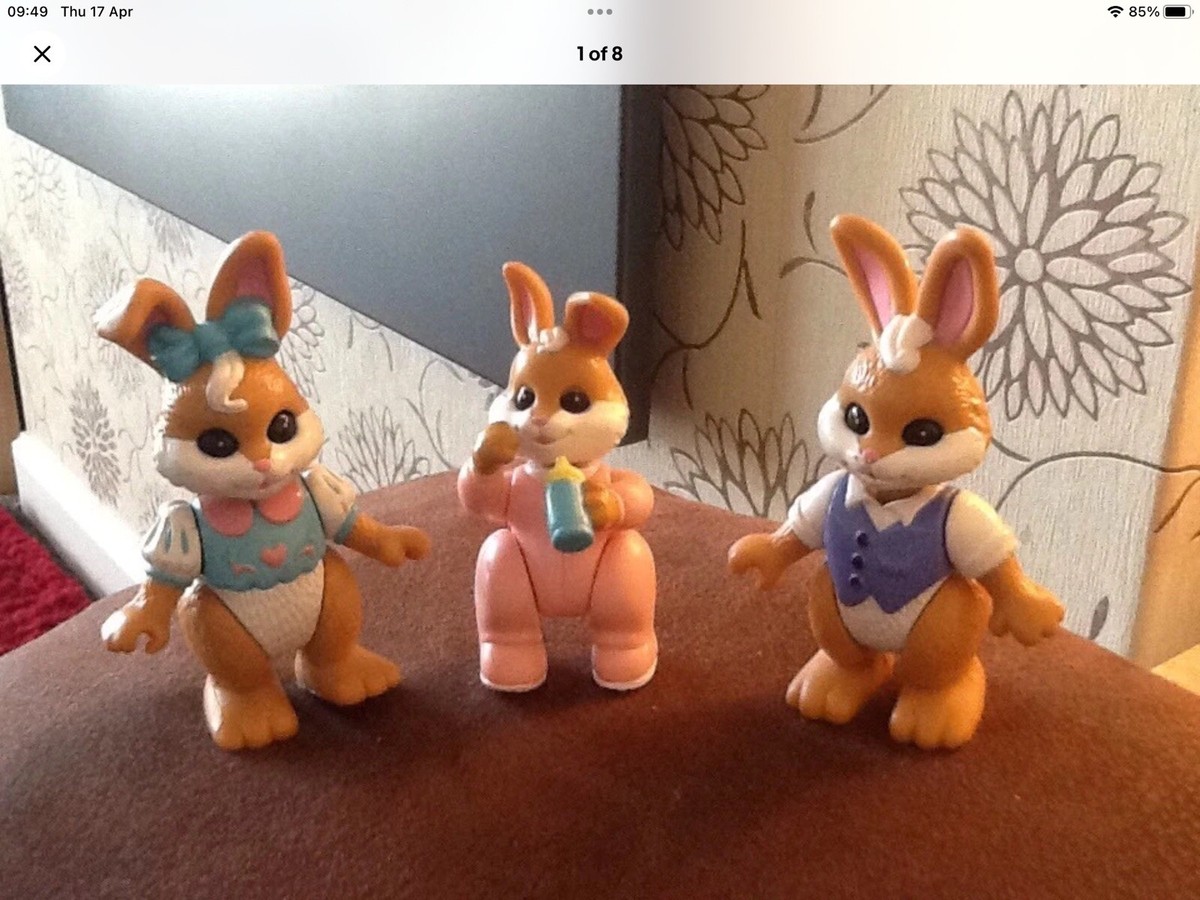 HIDEAWAY HOLLOW: Fisher Price Bunnys Family bunny rabbit action figures