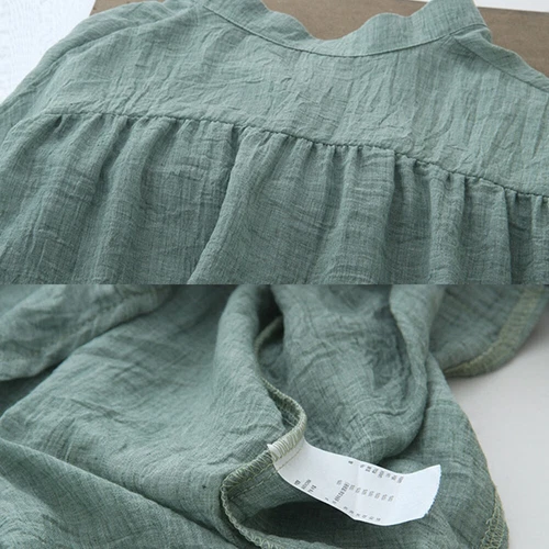 Damen Langarm Knopf Oberteile Leinen Hemd Bluse Cardigan Vintage Freizeit Dünn - Bild 13 von 29
