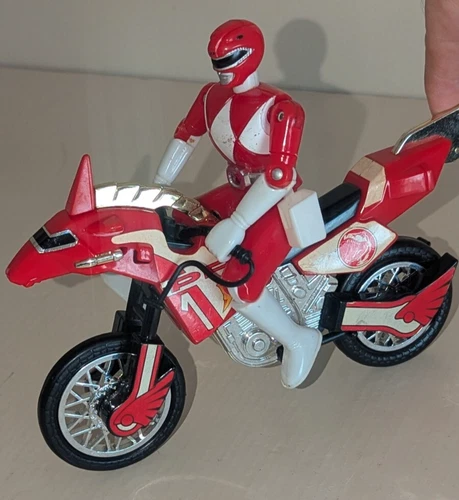 1994 Vintage Mighty Morphin Power Rangers Thunder Bike Red Ranger Figure Bandai