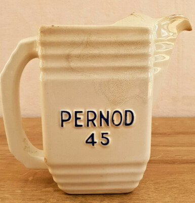 Vintage Pernod 51 Advertising Pitcher Pernod 45 Ceramic Moulin Des Loups
