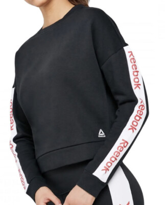 Reebok Damen Linear Logo Rundhals Sweatshirt Navy Gr. L #REF46