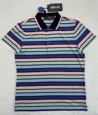 RLX Ralph Lauren Women s Tailored Fit Striped Jersey Golf Polo Shirt Size S NWT