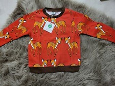 Smafolk Sweatshirt Pullover Langarm Rot Rehe Gr. 110-116 *neu* NP 40€