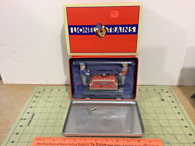 Lionel tin wind-up handcar with key in tin box by Schylling