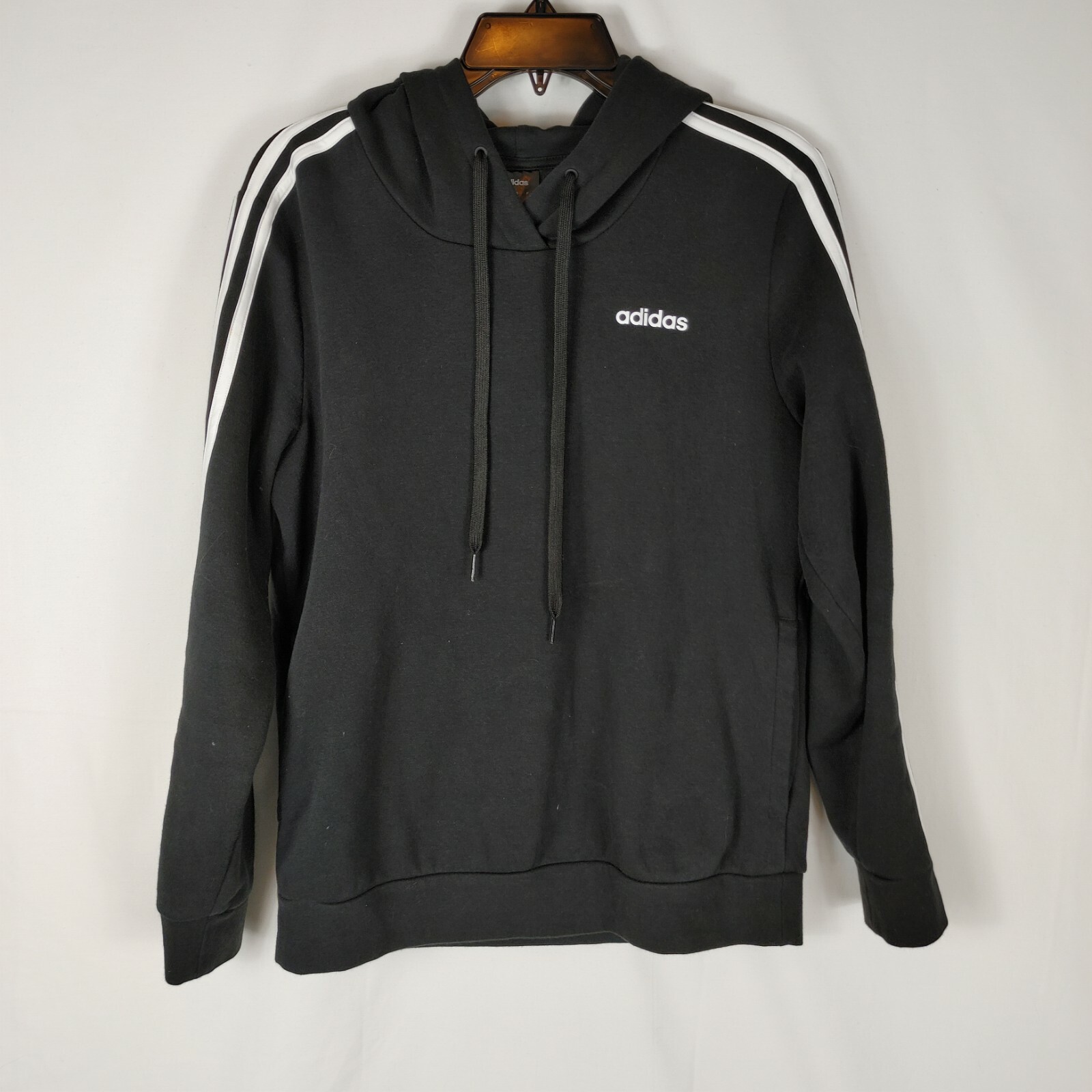 Adidas Size Medium Black And White Basic Hoodie 3… - image 1