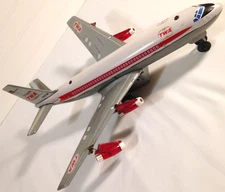 Vintage MARX TWA Tin Litho Toy Airplane Japan Boeing 'Super Jet'