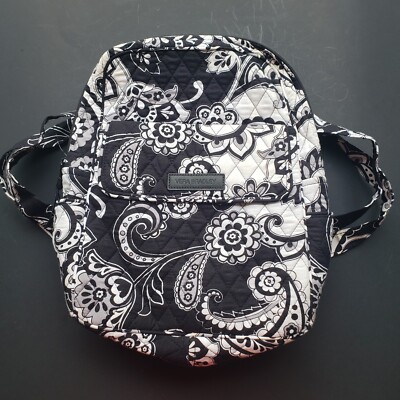 Vera Bradley Midnight Paisley Black & White Backpack w/ Rare  display picture 3