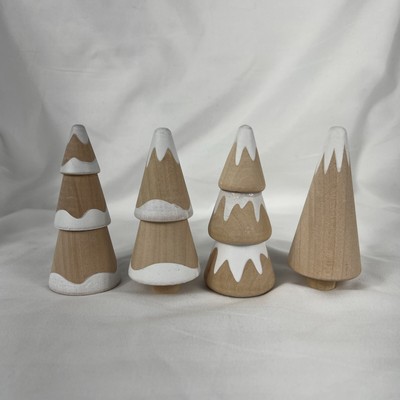 Bullseye Playground Wooden Christmas Trees Lot Set Of Four