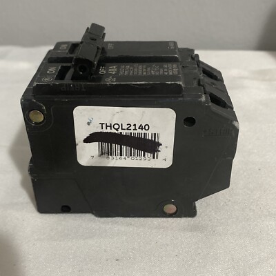 GE THQL2140 Plug On Circuit Breaker 40A 2P 120/240V Type THQL 40 Amp 2 Pole
