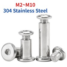 304 Flat Head Hex Socket Furniture Pair-Locking Connection Screws Bolts Cap Nuts