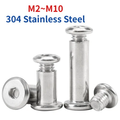 HUIRUIXIN 304 Flat Head Hex Socket Furniture Pair-Locking Connection Screws Bolts Cap Nuts